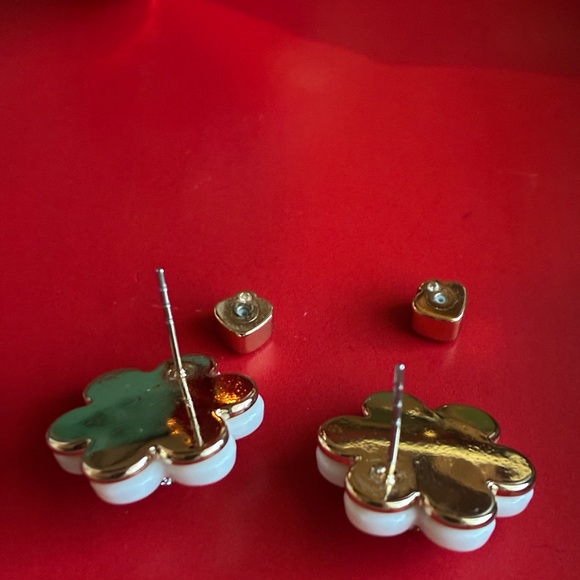 KATE SPADE Earrings,Kate Spade Cream Floral Earrings with Gold Center - Picture 6 of 7